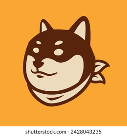 Japanese Shiba Inu Dog Simple Logo Design