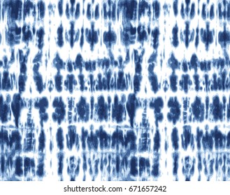 Japanese Shibori Technique Tie Dye Textile Pattern In Indigo Blue. Editable Vector Seamless Pattern Repeat.