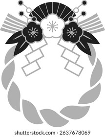 Japanese Shimenawa New Year's Decoration Icon Illustration
