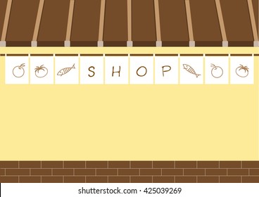 japanese shop on yellow backgrounds,vector illustration