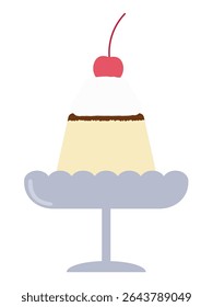 Japanese Showa retro pudding illustration