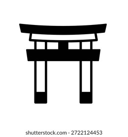Icono japonés del Vector del santuario que puede modificar o editar fácilmente

