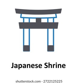 Icono japonés del Vector del santuario que puede modificar o editar fácilmente
