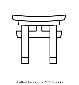Icono japonés del Vector del santuario que puede modificar o editar fácilmente
