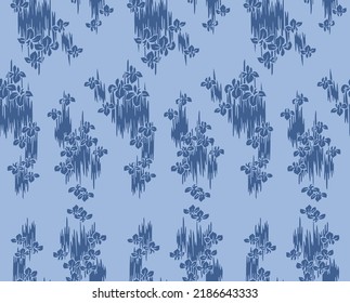Japanese Silhouette Orchid Motif Vector Seamless Pattern