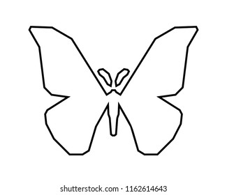 Japanese silk moth stylized vector icon