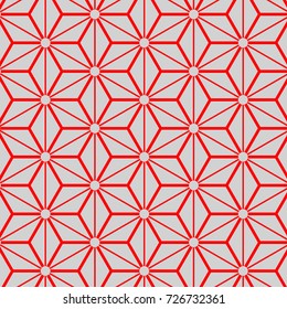 Japanese silver and red geometric pattern