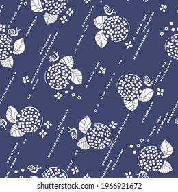 Japanese and simple hydrangea seamless pattern,