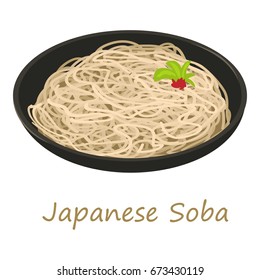 Japanese soba icon. Cartoon illustration of japanese soba vector icon for web isolated on white background