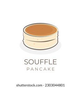 Japanese Souffle Pancake Cartoon Vector Illustration Logo