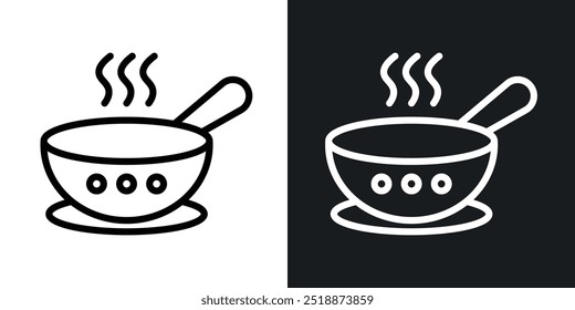 Japanese soup bowl outlined icon vector collection.