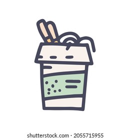 japanese soup color vector doodle simple icon