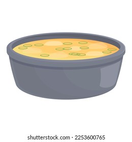 Japanese soup icon cartoon vector. Rice food. Meat korean