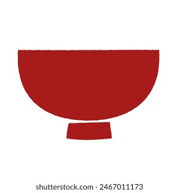 Japanese soup bowls　Flat vector material isolated on white background