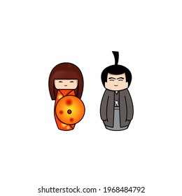 Japanese souvenir doll vector design