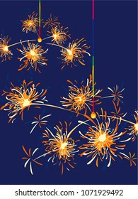 Japanese Sparkler vector illustration.
