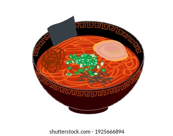 Japanese Spicy Hot Noodle. Ramen.