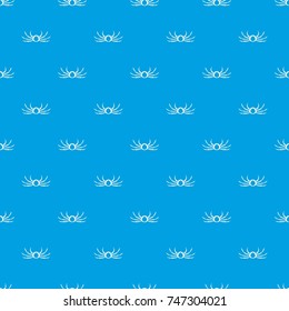 Japanese spider crab pattern repeat seamless in blue color for any design. Vector geometric illustration