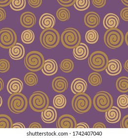 Japanese Spiral Circle Vector Seamless Pattern