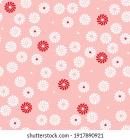 Japanese Spiral Flower Vector Seamless Pattern