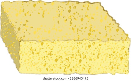 Japanese sponge cake - castella. Hand draw sketch vector. Kasutera japanese popular sponge cake 