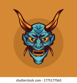 Japanese spooky mask vector color