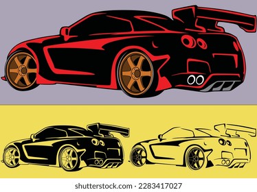 japanese sportcar isolated vector design