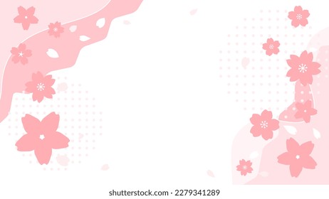 Primavera japonesa, flor de cerezo patrón japonés, plantilla rosa estilo japonés material de ilustración vectorial