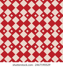 Japanese Square Diamond Checkered Vector Seamless Pattern
