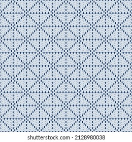 Japanese Square Diamond Dot Vector Seamless Pattern