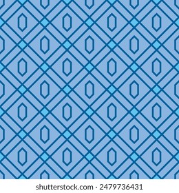 Japanese Square Diamond Line Vector Seamless Pattern