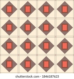 Japanische Quadrat-Diamant-Vektorgrafik nahtloses Muster