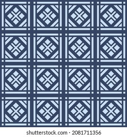 Japanese Square Diamond Vector Seamless Pattern