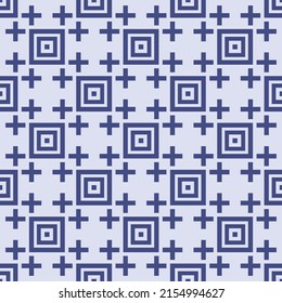 Japanese Square Line Checkered Vector Seamless Pattern
