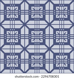 Japanese Square Line Vector Seamless Pattern