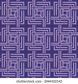 Japanese Square Maze Weave Vector Seamless Pattern