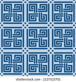 Japanese Square Maze Weave Vector Seamless Pattern