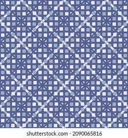 Japanese Square Mosaic Diamond Vector Seamless Pattern