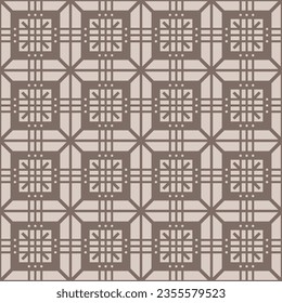 Japanese Square Mosaic Vector Seamless Pattern