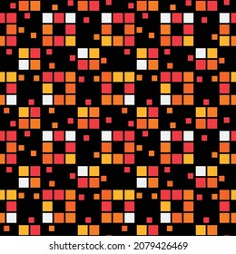 Japanese Square Pixel Vector Seamless Pattern
