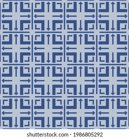 Japanese Square Tile Vector Seamless Pattern