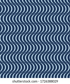 Japanese Squiggle Wave Vector Seamless Pattern