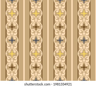 Japanese Star Curl Motif Vector Seamless Pattern