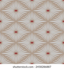 Japanese Star Flower Diamond Vector Seamless Pattern