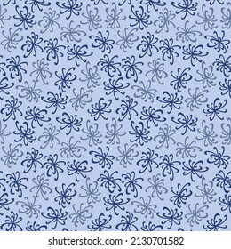 Japanese Star Flower Motif Vector Seamless Pattern
