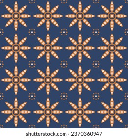 Japanese Star Flower Vector Seamless Pattern