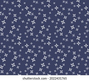 Japanese Star Plaid Vector Seamless Pattern