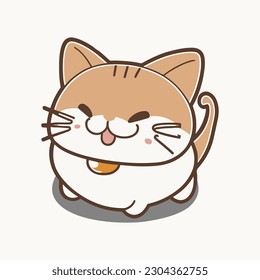 Japanese sticker with an adorable cartoon cat
