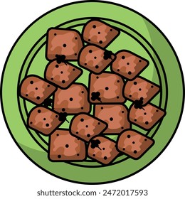 Japanische Rühre Bratfleisch Vektorgrafik Farbe Icon Design, Pan-asiatische Küche Symbol, Beliebteste Gerichte Zeichen, Casual essen Stock Illustration, Teriyaki Ente Konzept