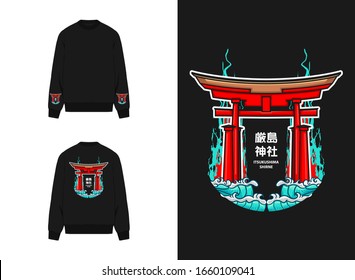 Japanese Street Wear Crewneck
Translate : " Itsukushima Shrine/ Torii Gate is a traditional Japanese gate most commonly found at the entrance of or within a Shinto shrine "